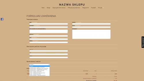 przykładowa strona www, gotowe sklepy internetowe, przykład szablonu